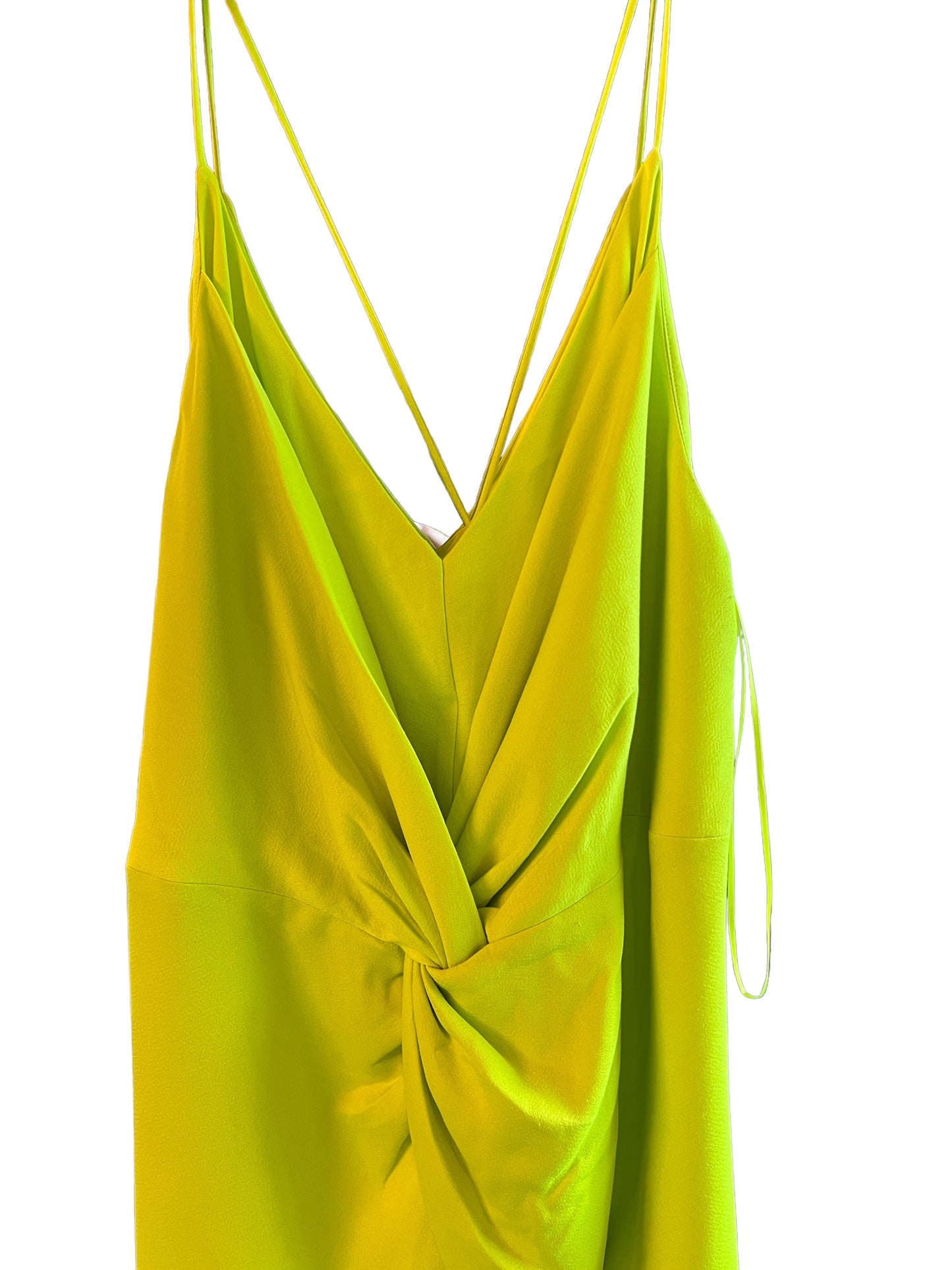 Acid Yellow Spaghetti Strap Mi-Length Dress - Cushie NWT