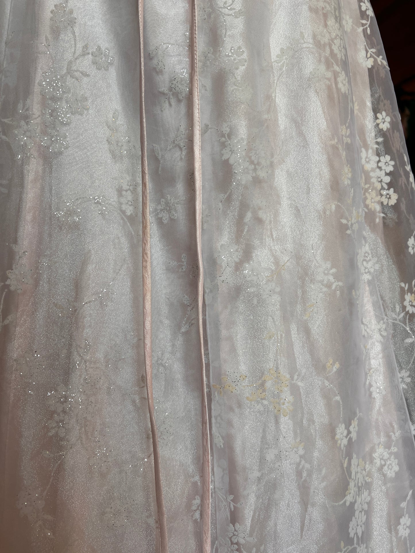 Pink Sparkle Organza Prom Dress