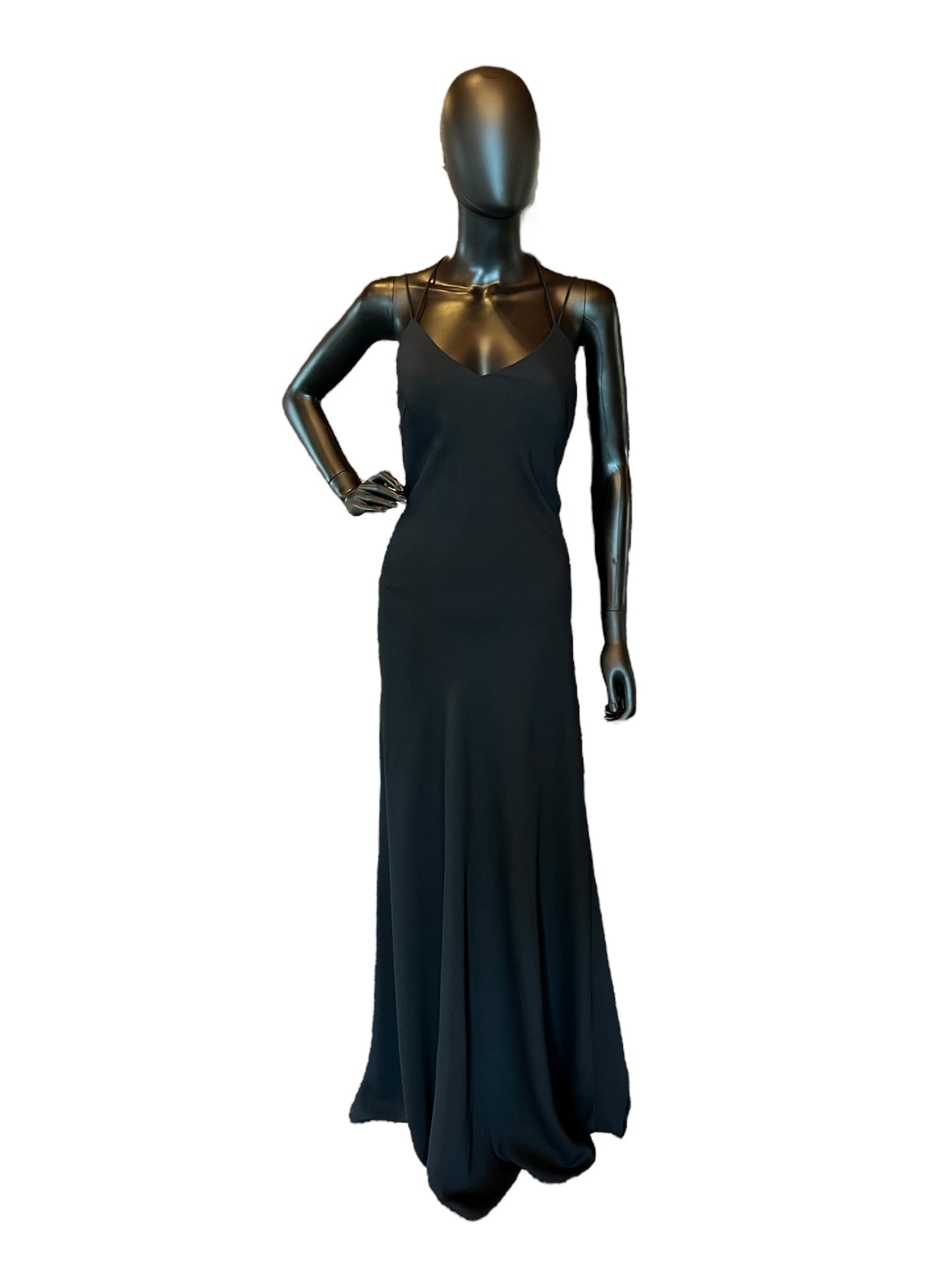 Hayley Paige Spaghetti Chiffon Bridesmaid Maxi Formal Dress