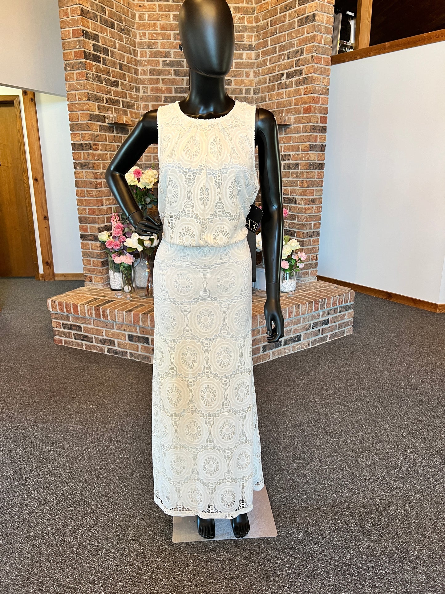 Ivory Lace Blouson Maxi