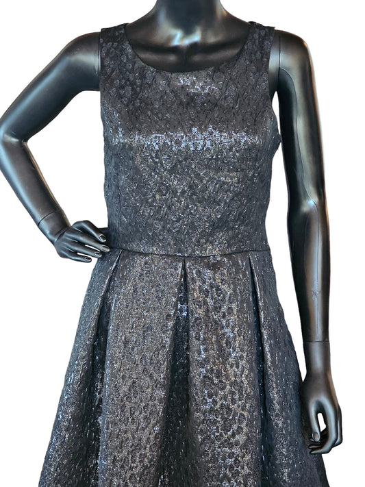 Black Jacquard Shimmer Cocktail Dress