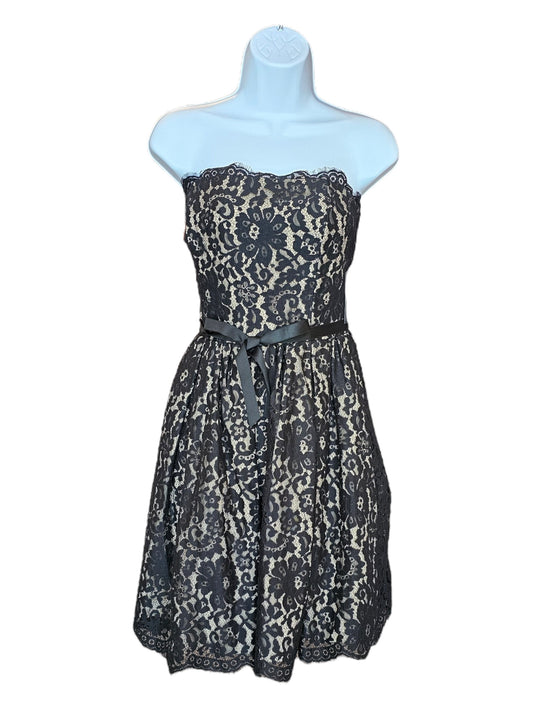 Black/Nude Lace Strapless Party Dress