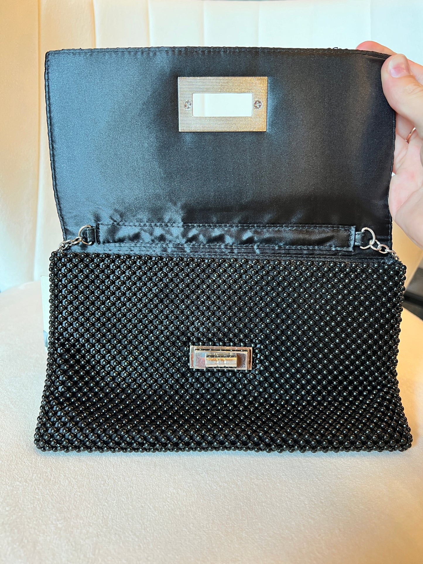 Jessica McClintock Black Mesh Handbag
