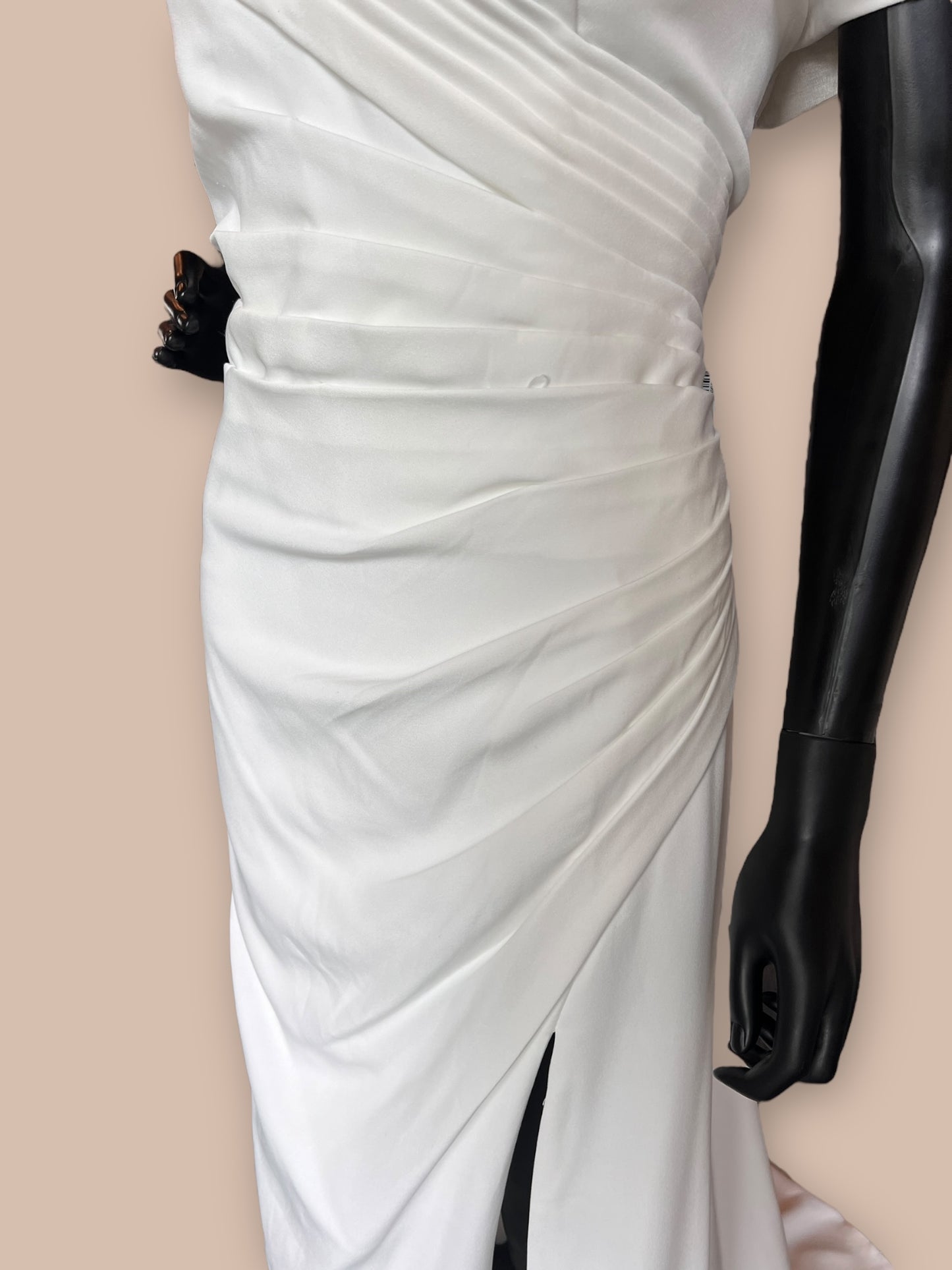 Side Ruched Off Shoulder Wedding Gown