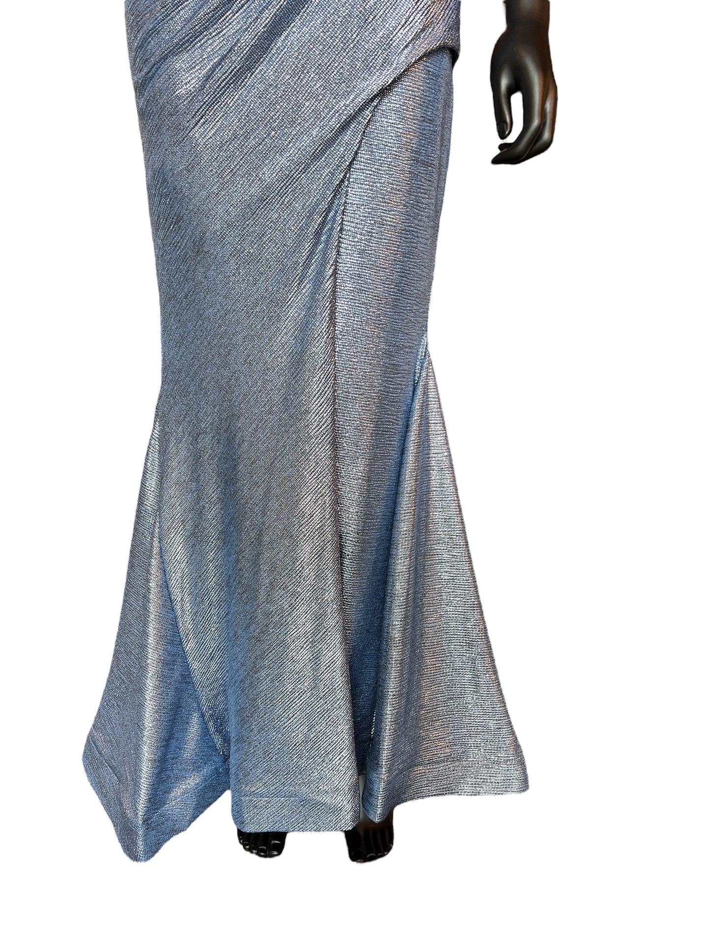 Ice Blue Shimmer Mermaid Maxi Formal Dress