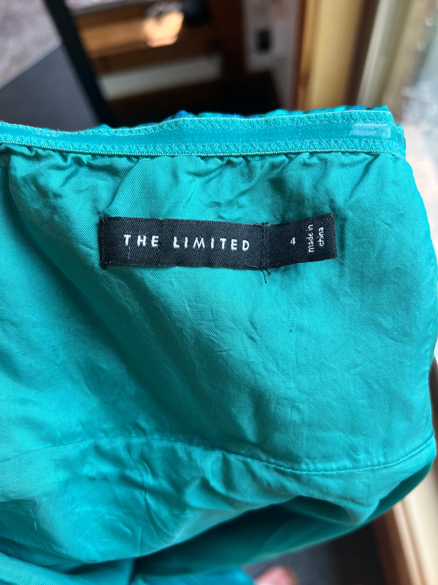 Green Satin Print Strapless Short Dress