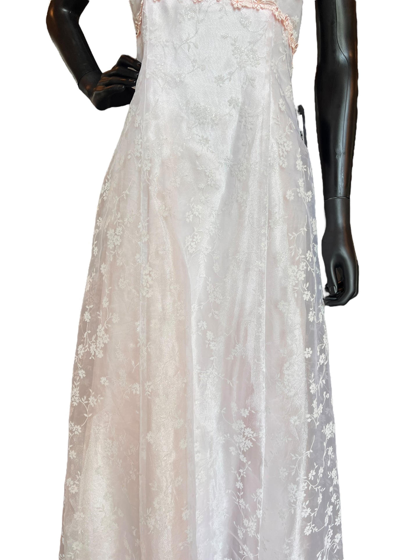 Pink Sparkle Organza Prom Dress