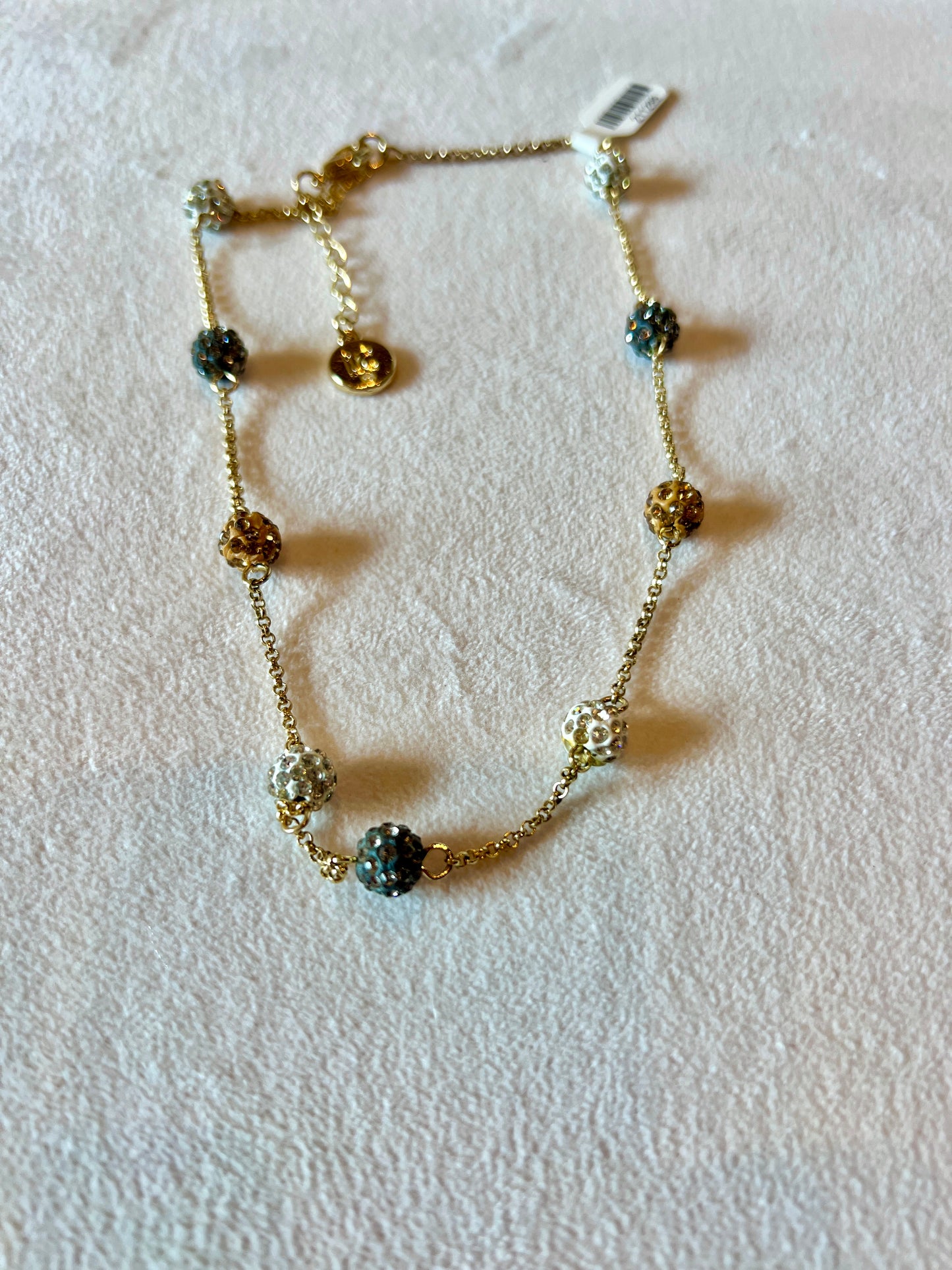 Liz Claiborne Crystal and Gold Necklace