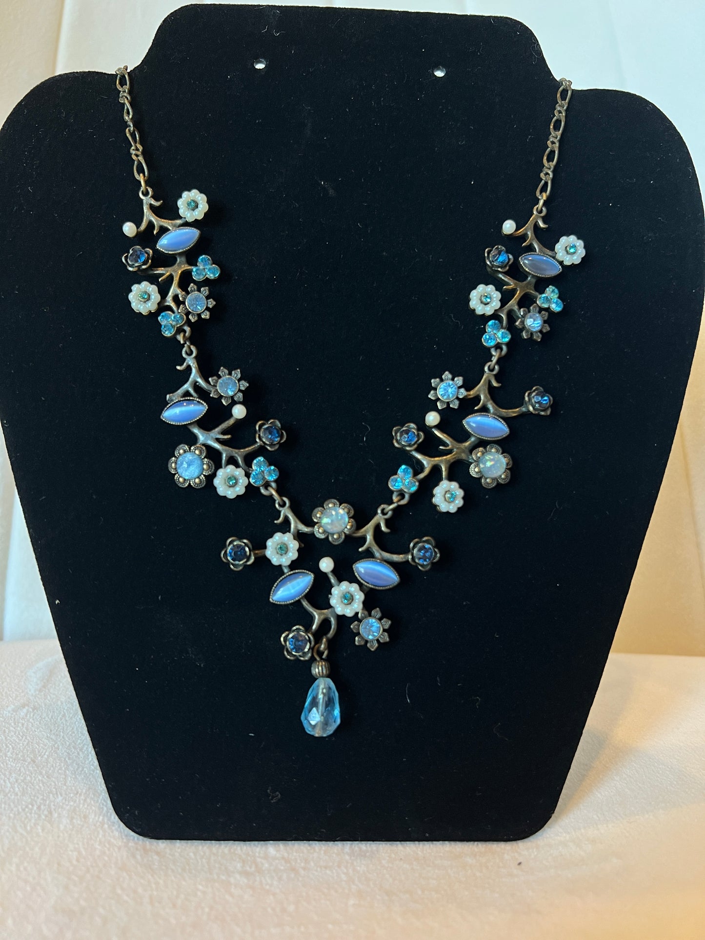 Soft Blue Floral Necklace