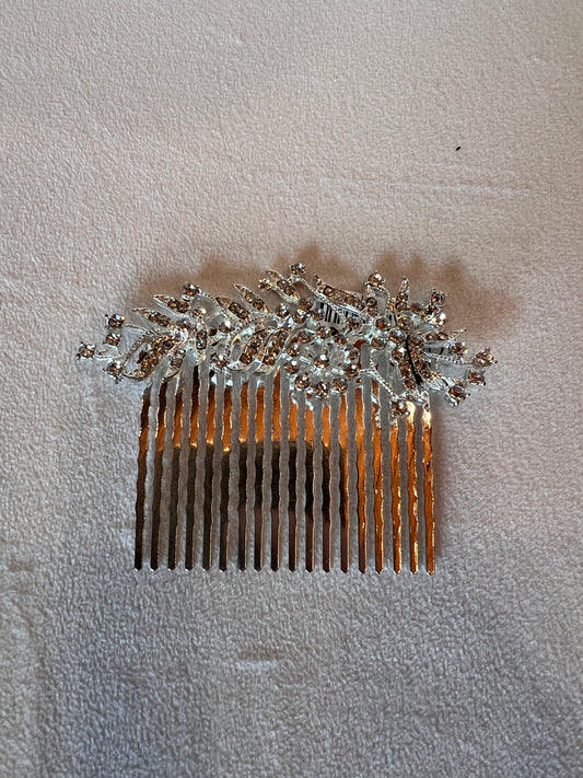 Silver Crystal Hair Comb