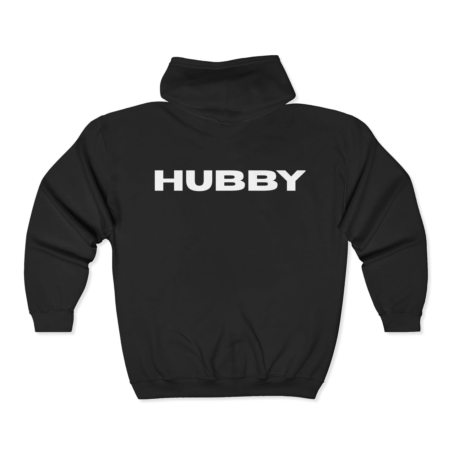 Zip Up Hoodie - Black and White "Hubby" Groom Bridal Cozy Sweatshirt for Wedding Gift