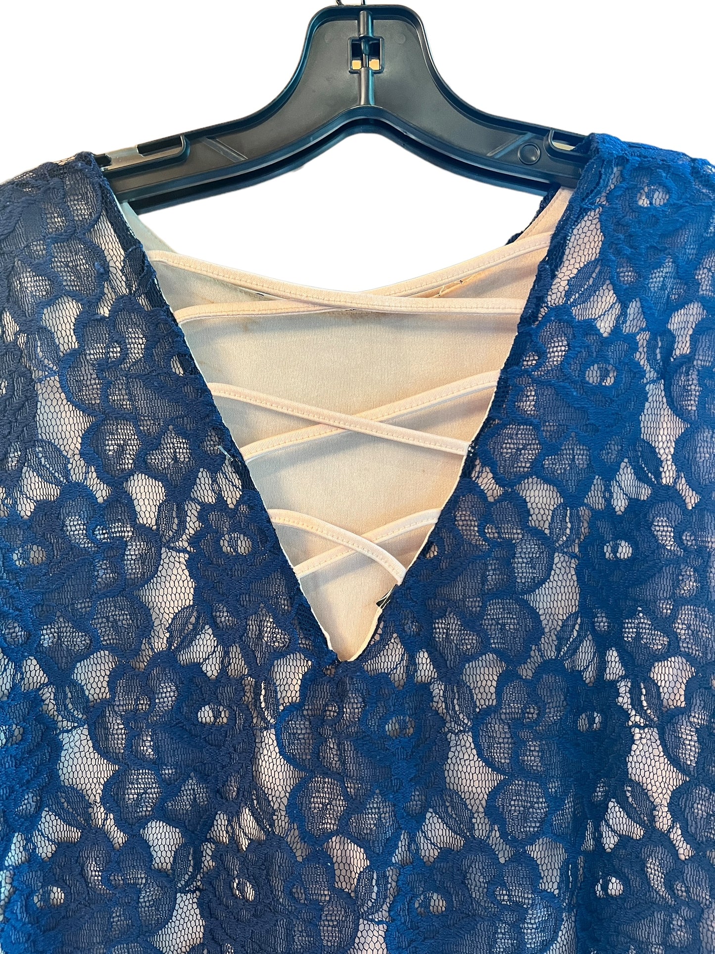 Blue Lace Shift Dress
