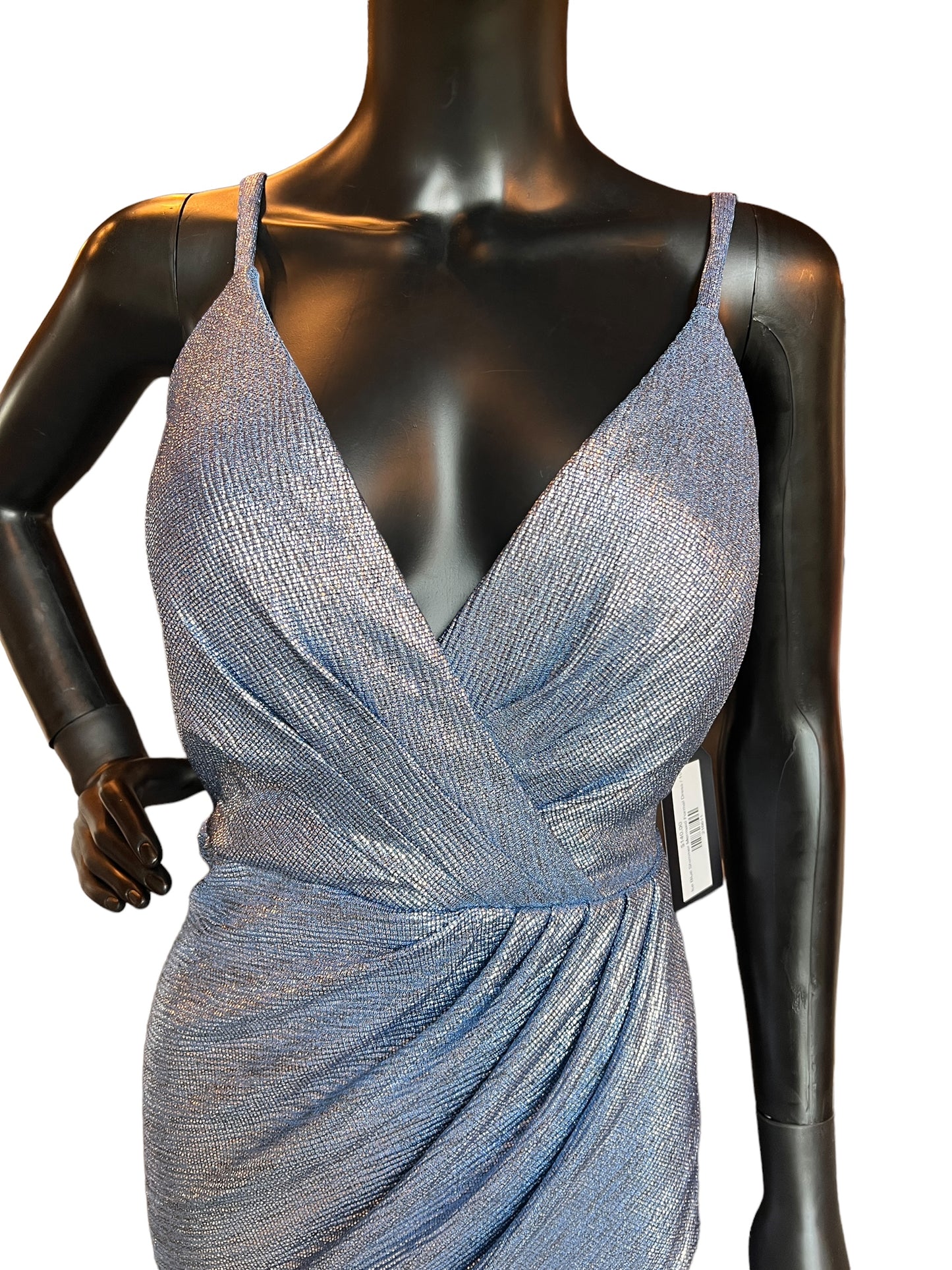 Ice Blue Shimmer Mermaid Maxi Formal Dress