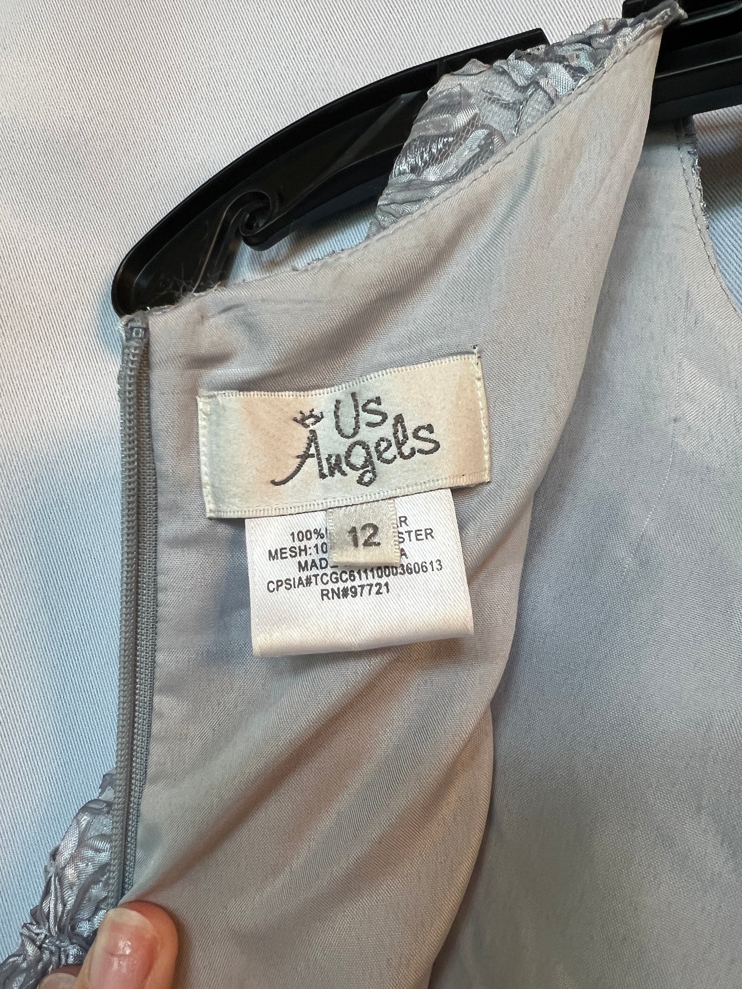 Silver 3D Floral - Child Formal Dress