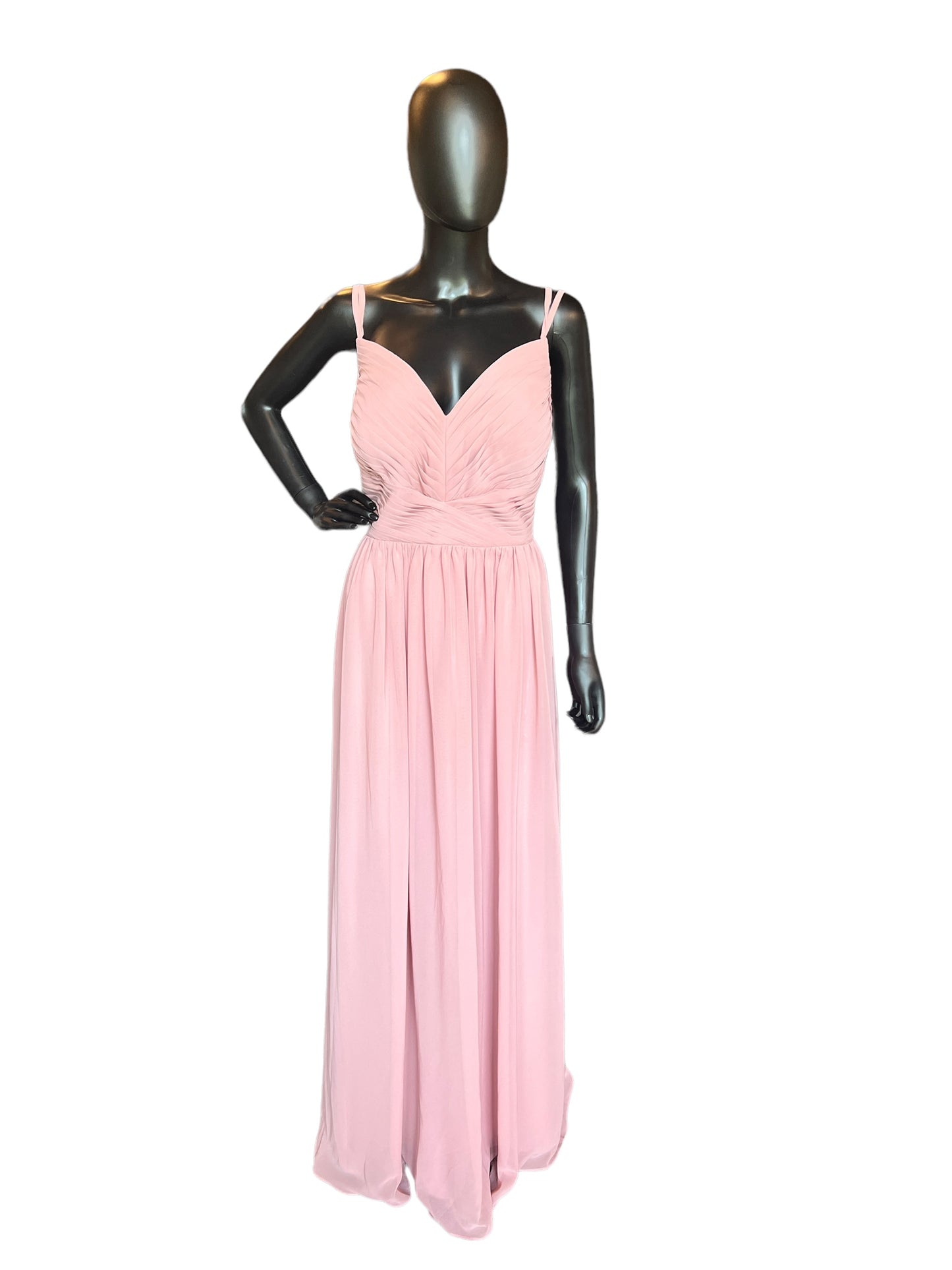 Rose Chiffon Lace Back Azazi Formal Dress