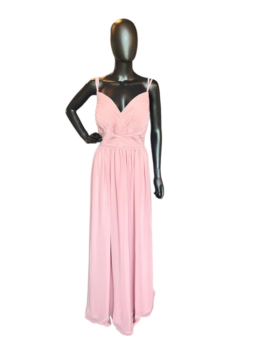 Rose Chiffon Lace Back Azazi Formal Dress