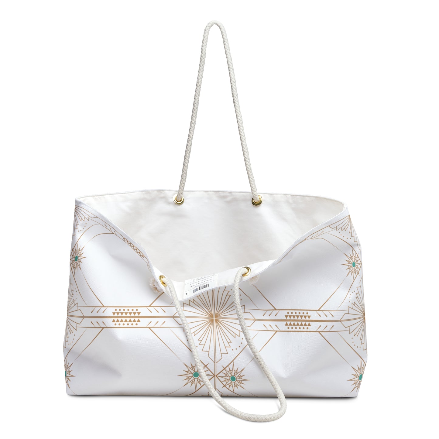 White/Gold Art Deco Chic Weekender Bag for Travel, Boho Tote for Beach Days, Stylish Carry-on for Weekend Getaways, Perfect Gift for Adventurers, [...]