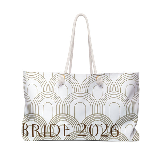 Art Deco Pattern Bride 2026 Weekender Bag – Stylish Travel Tote, Beach Bag, Gym Bag, Organizer, Perfect for Weekend Getaways