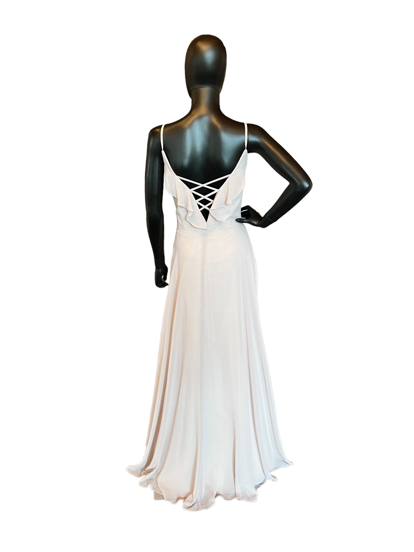 Hayley Paige Candlelight Chiffon Maxi Formal Dress
