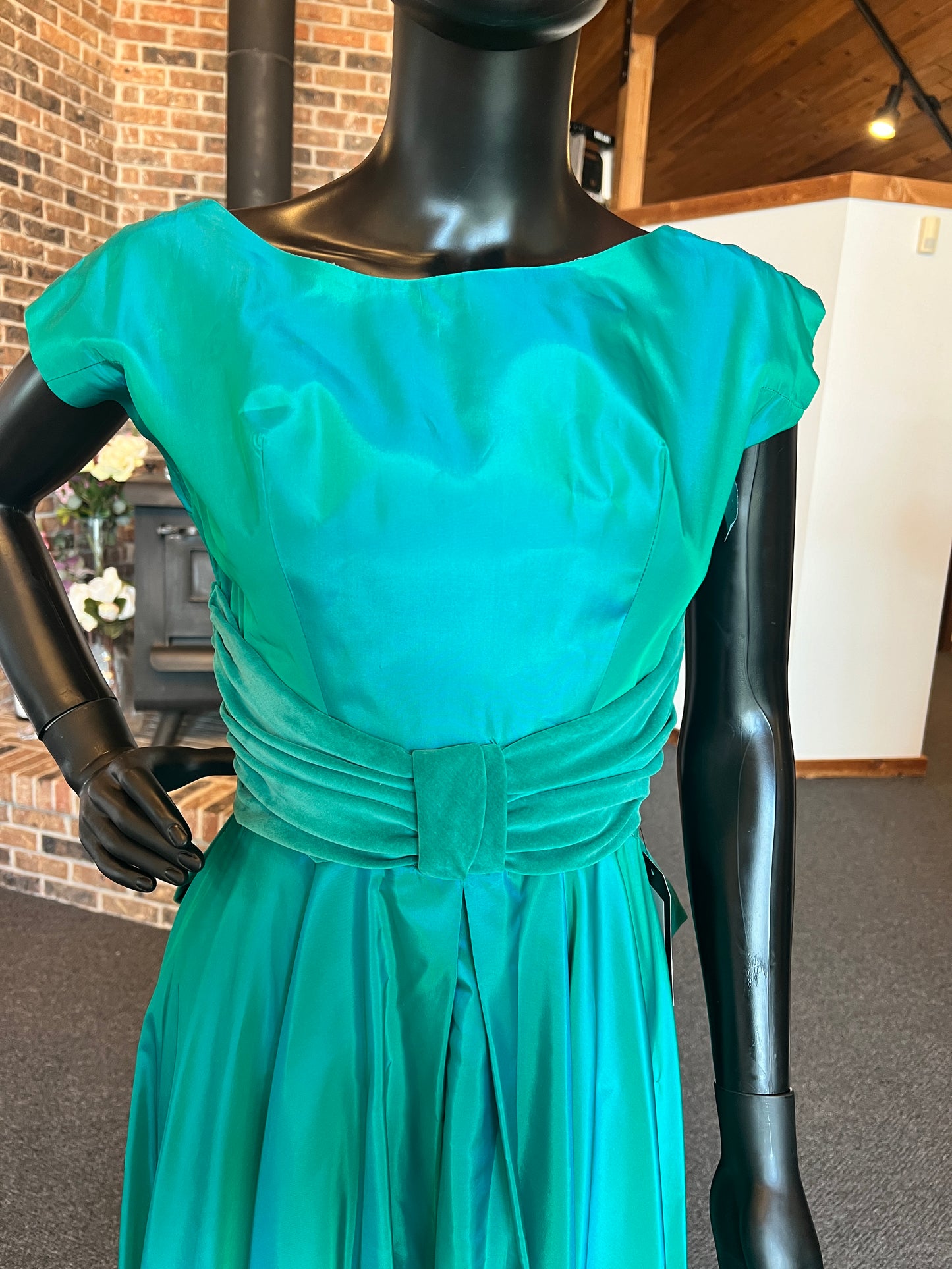 Vintage Green Taffeta Bridesmaid (D)