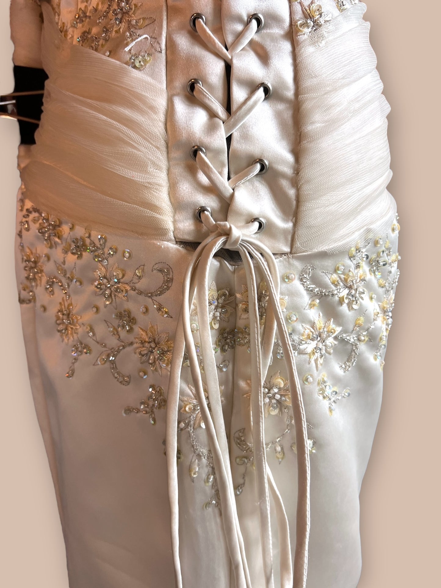 B-Dazzle Champagne Side Corset - Formal/Wedding Gown