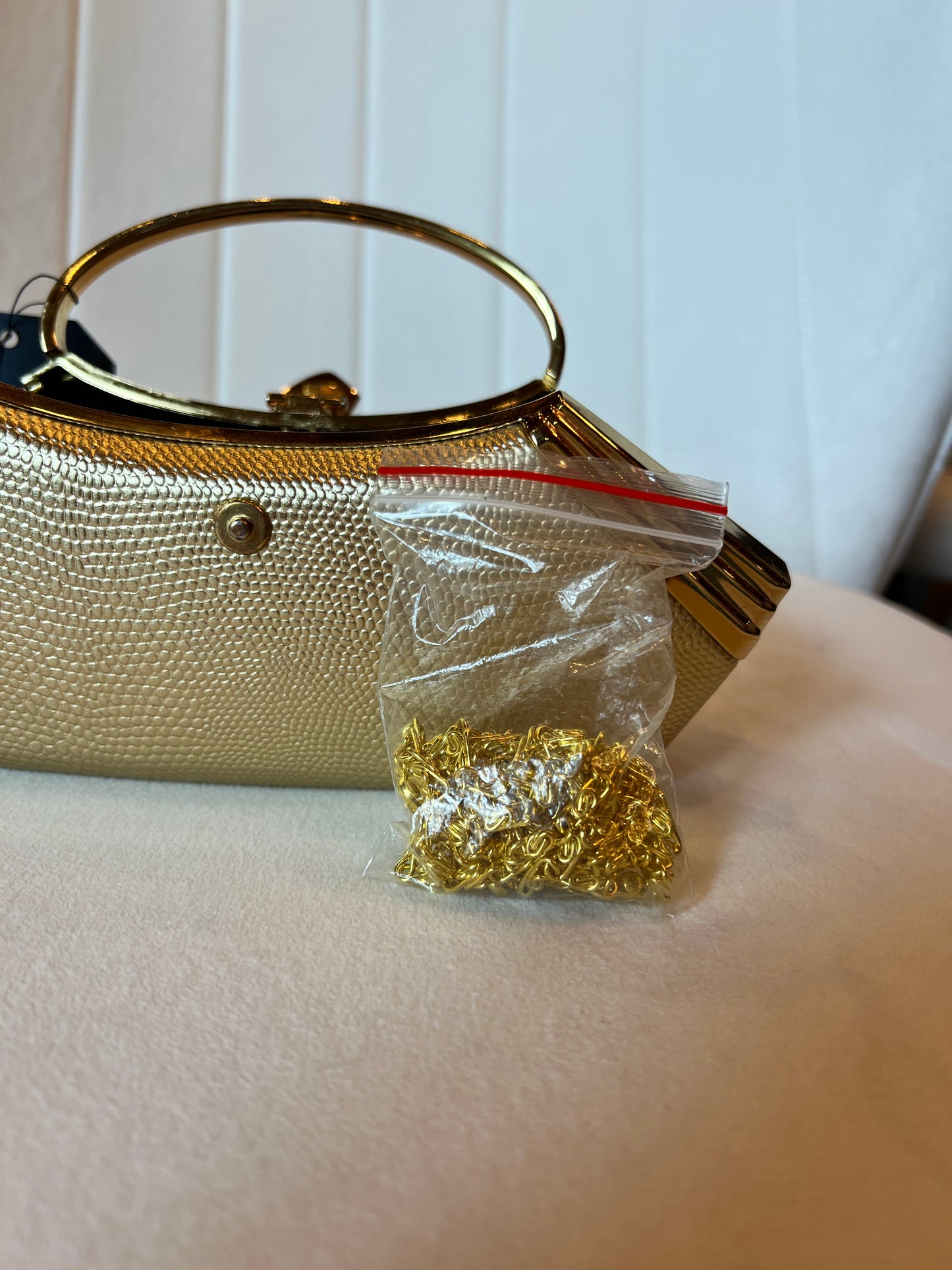 Gold Clutch with Crystal Clasp