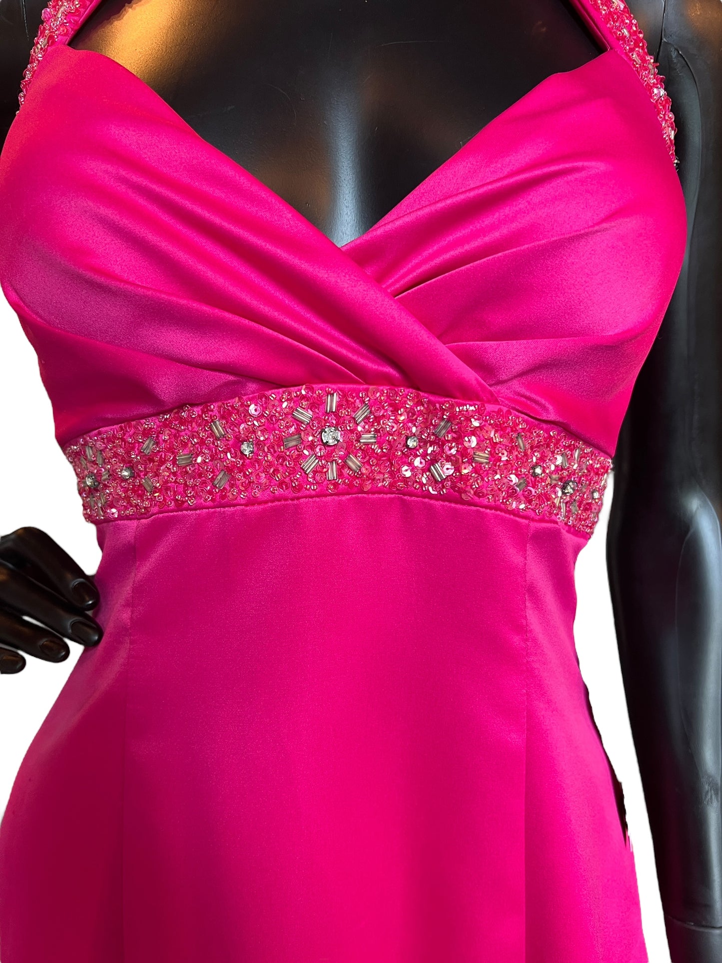 Hot Pink Prom Maxi Formal Dress