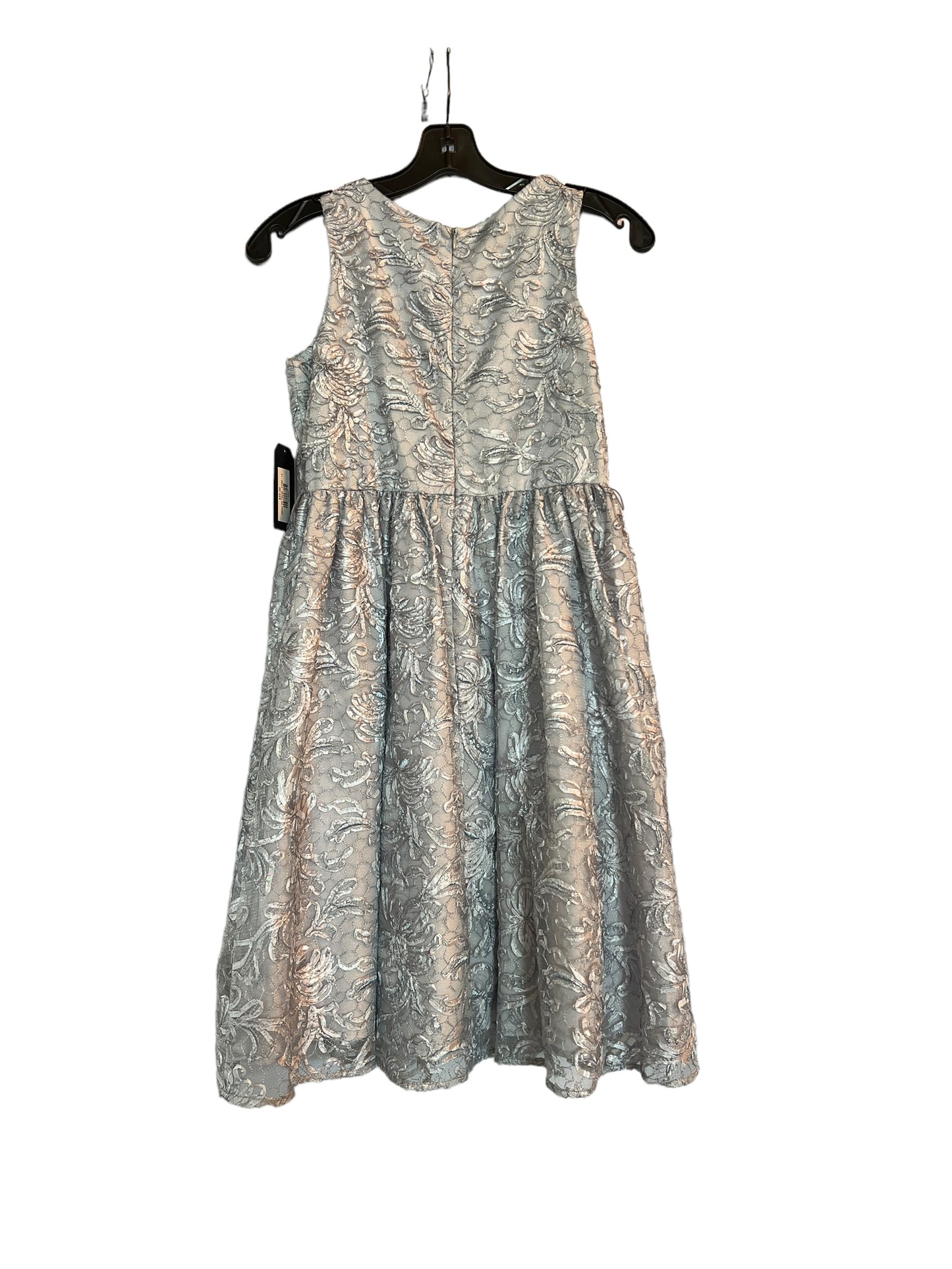 Silver 3D Floral - Child Formal Dress