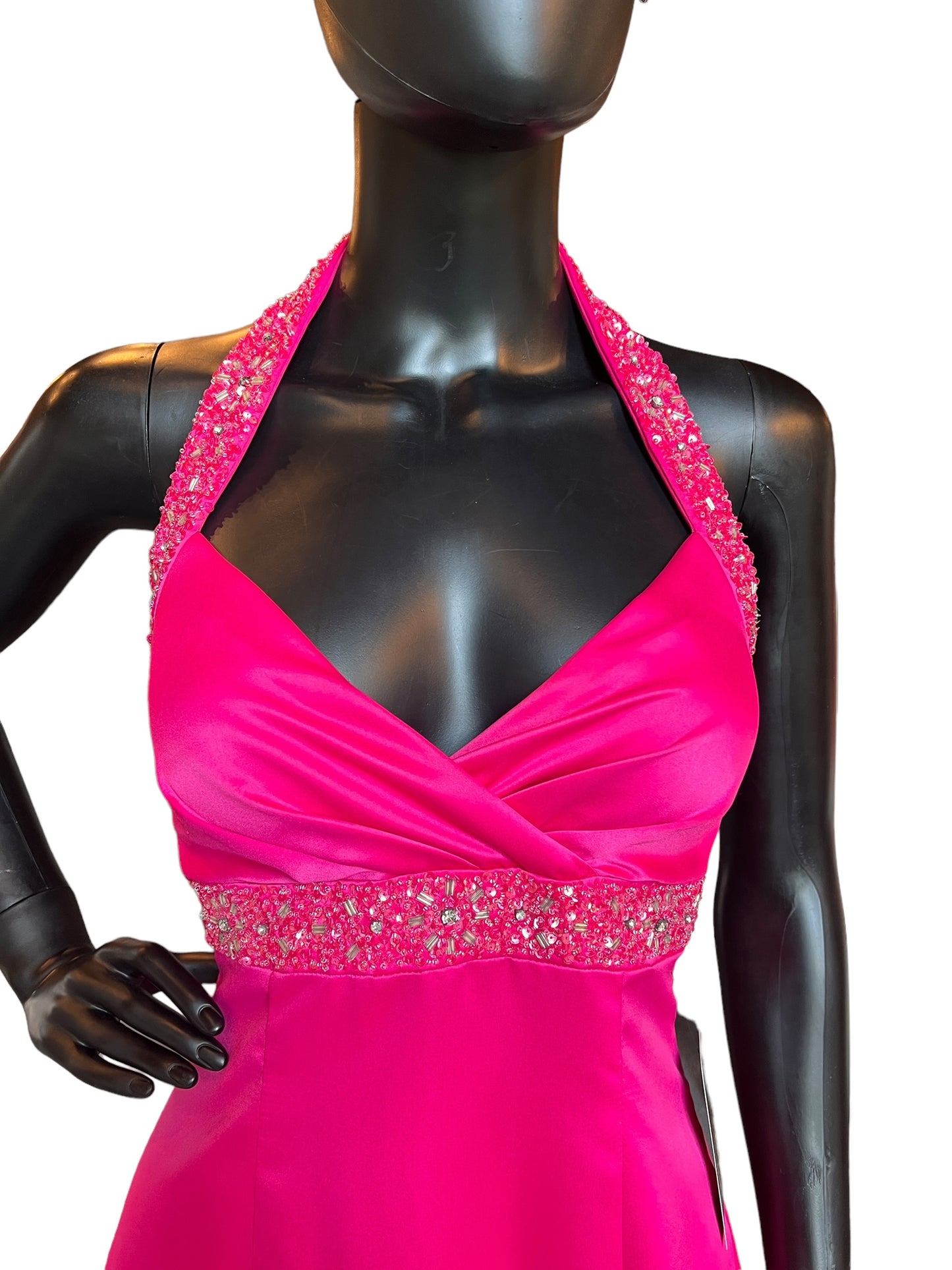 Hot Pink Prom Maxi Formal Dress