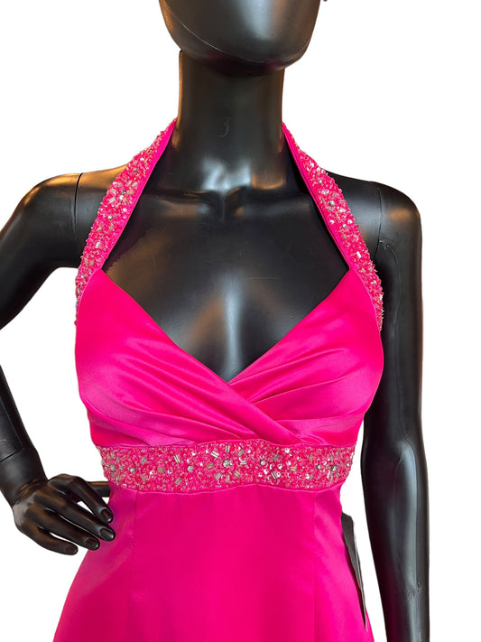 Hot Pink Prom Maxi Formal Dress