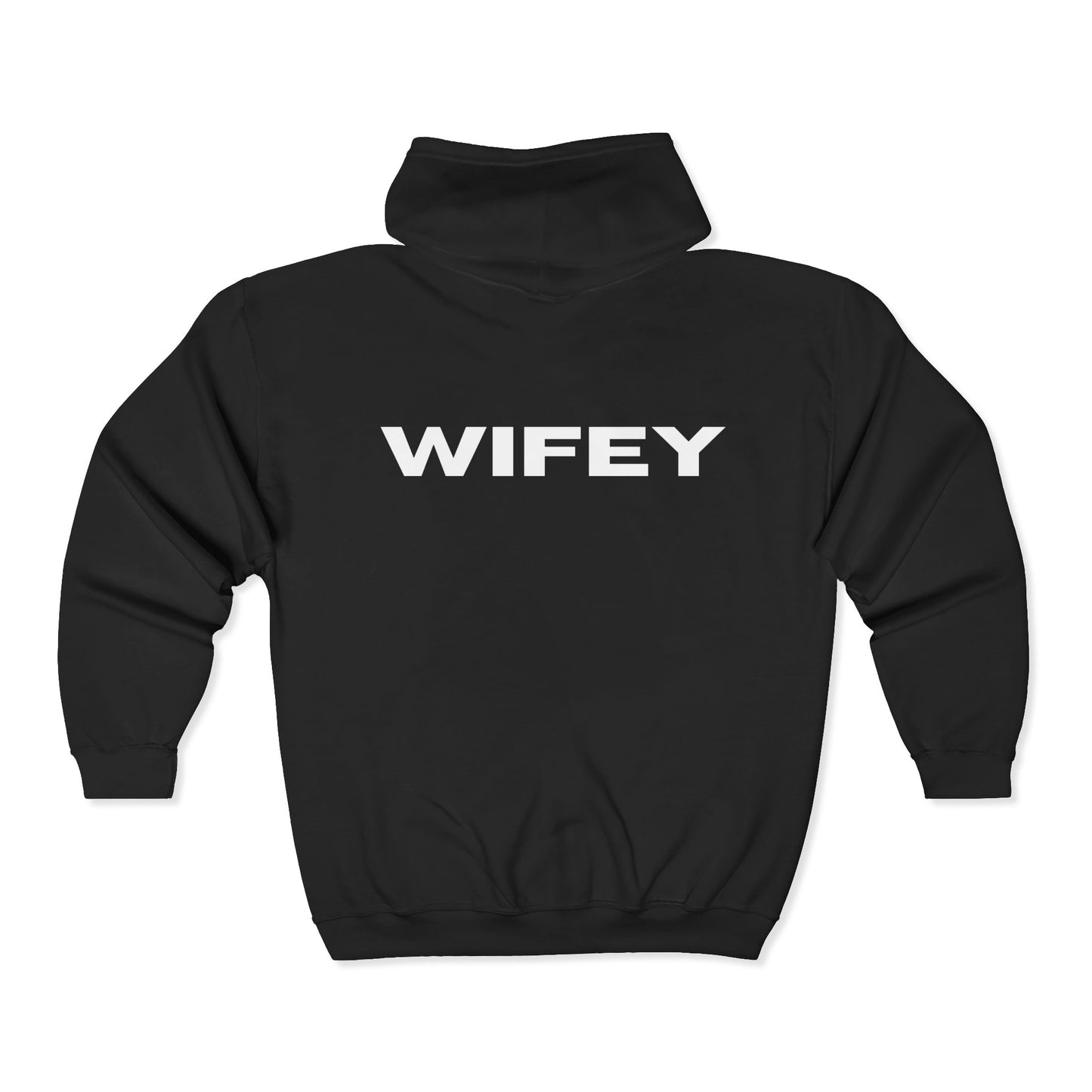 Wifey Bridal Black/White Cozy Zip-Up Hoodie for Brides, Perfect Gift for wedding gift ideas, Bachelorette party, honeymoon,Streetwear Style