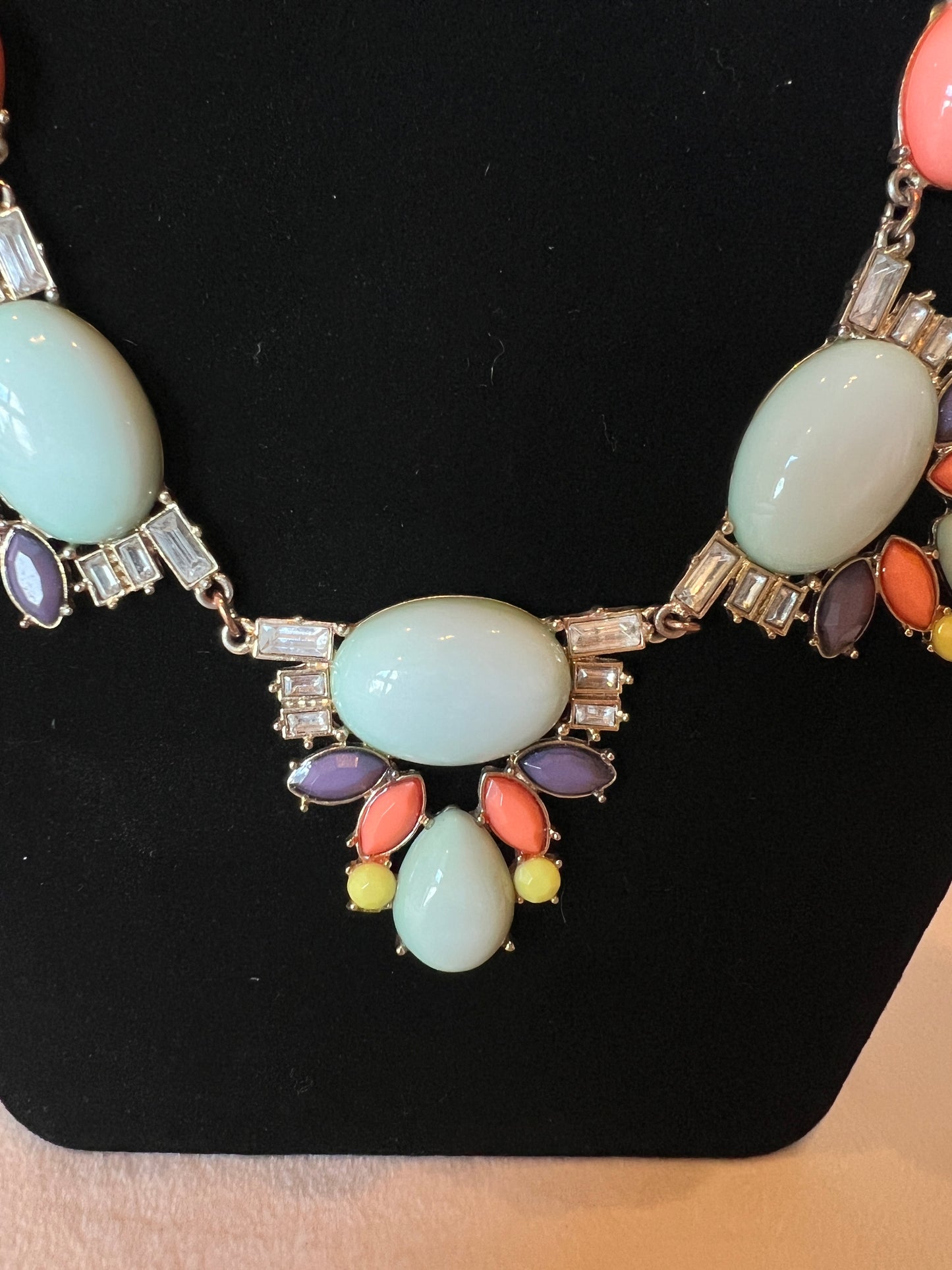 Multi Color Gold/Crystal Necklace