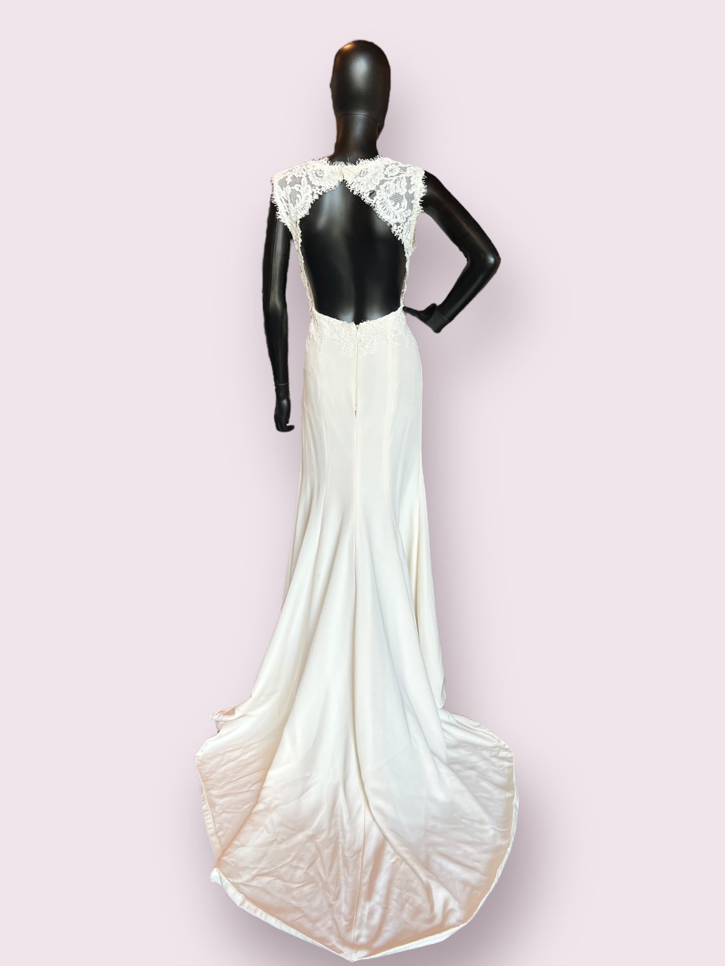 Lace Open Back Chapel - Jim Helm Wedding Gown