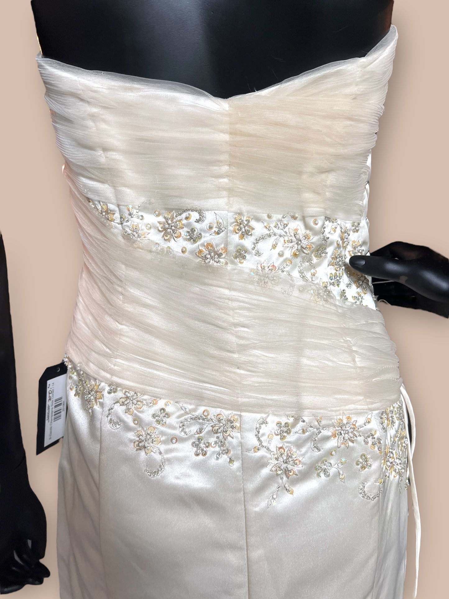 B-Dazzle Champagne Side Corset - Formal/Wedding Gown