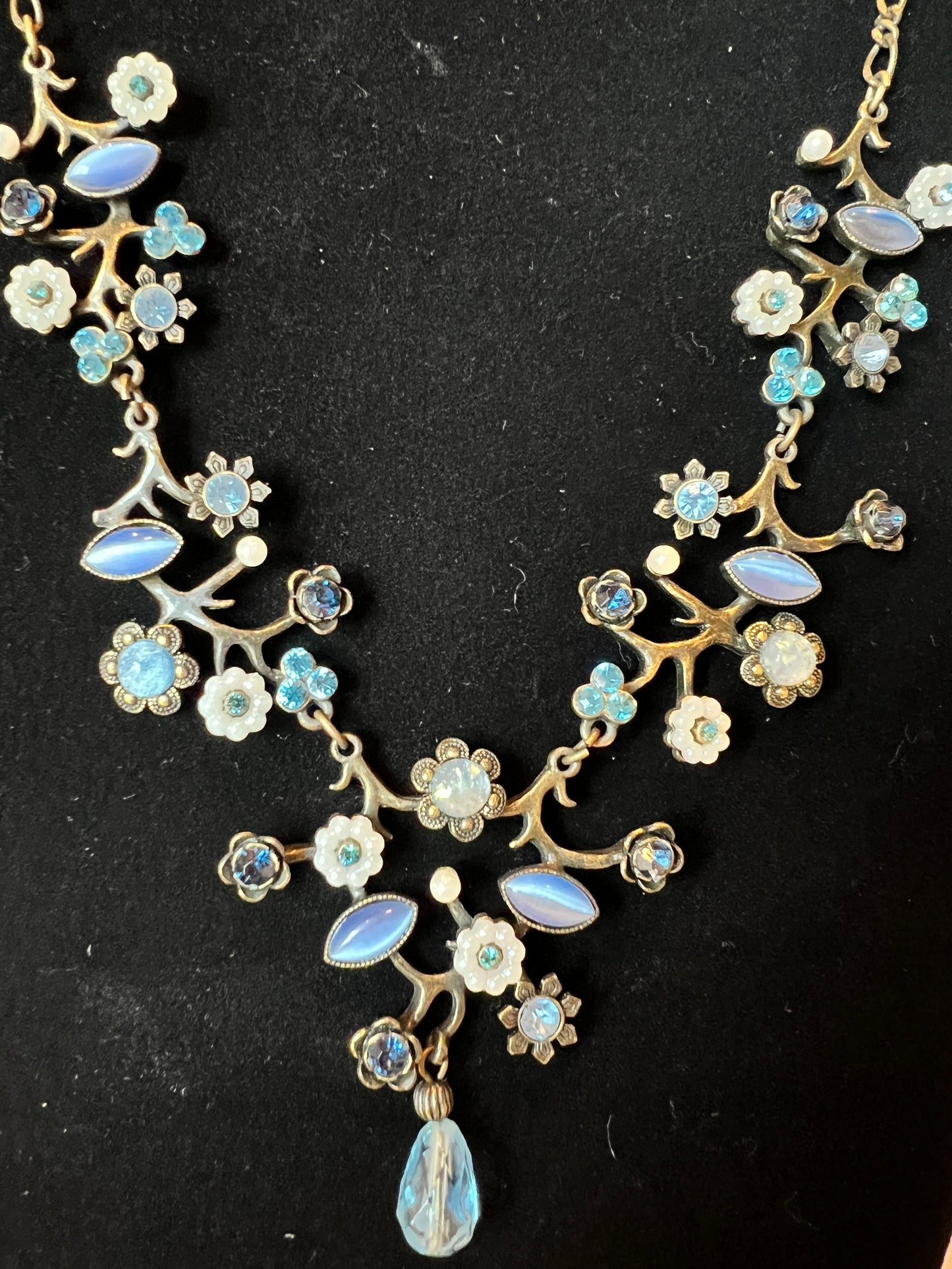 Soft Blue Floral Necklace