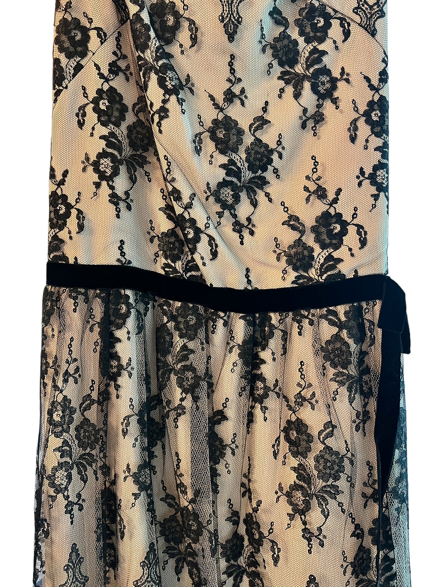 Vintage Black Lace Drop Waist Party Dress / Cocktail Dress - Mr. Mort