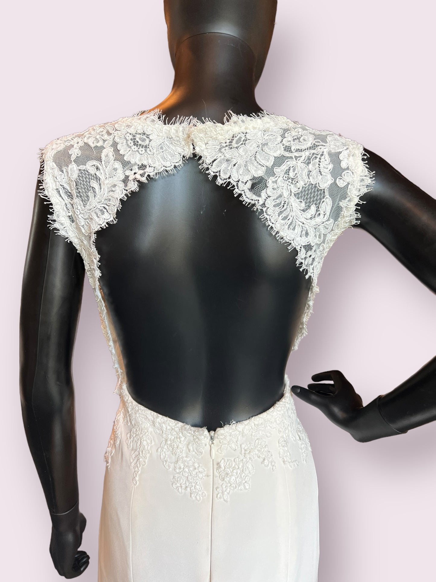 Lace Open Back Chapel - Jim Helm Wedding Gown