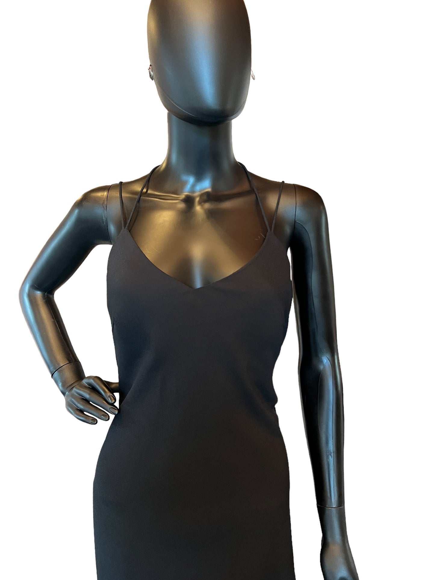 Hayley Paige Spaghetti Chiffon Bridesmaid Maxi Formal Dress