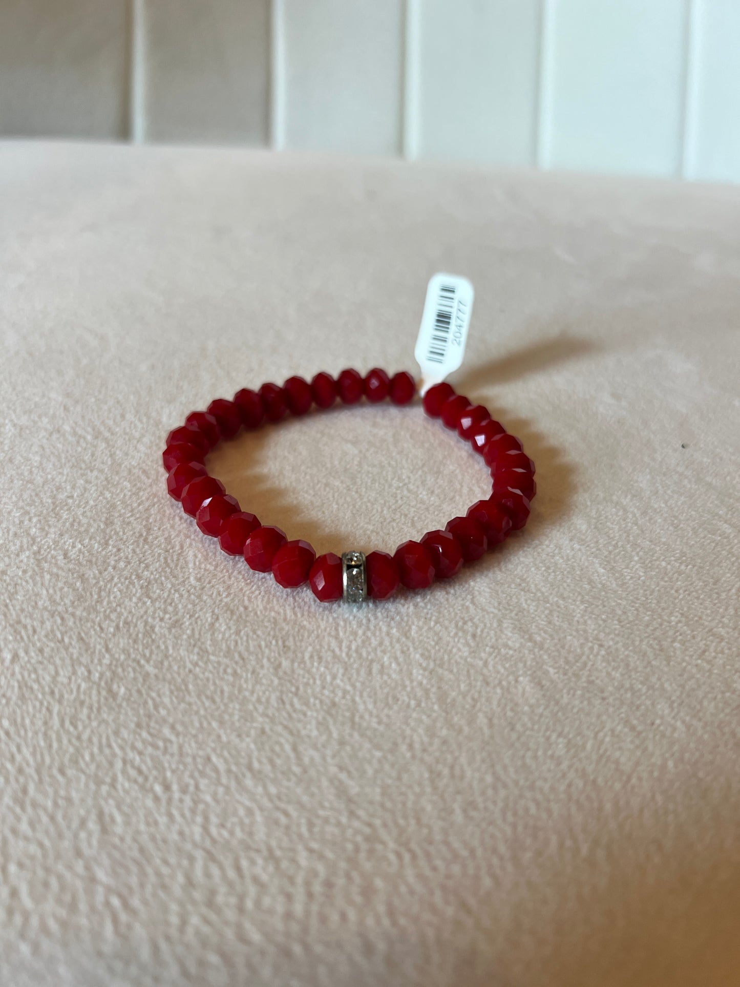 Red Bead Bracelet - Swarovski crystal