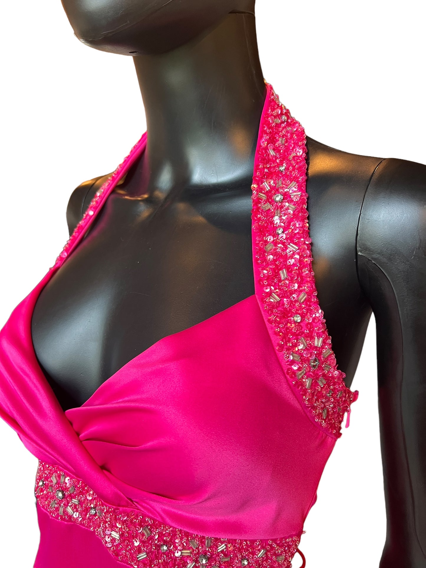 Hot Pink Prom Maxi Formal Dress