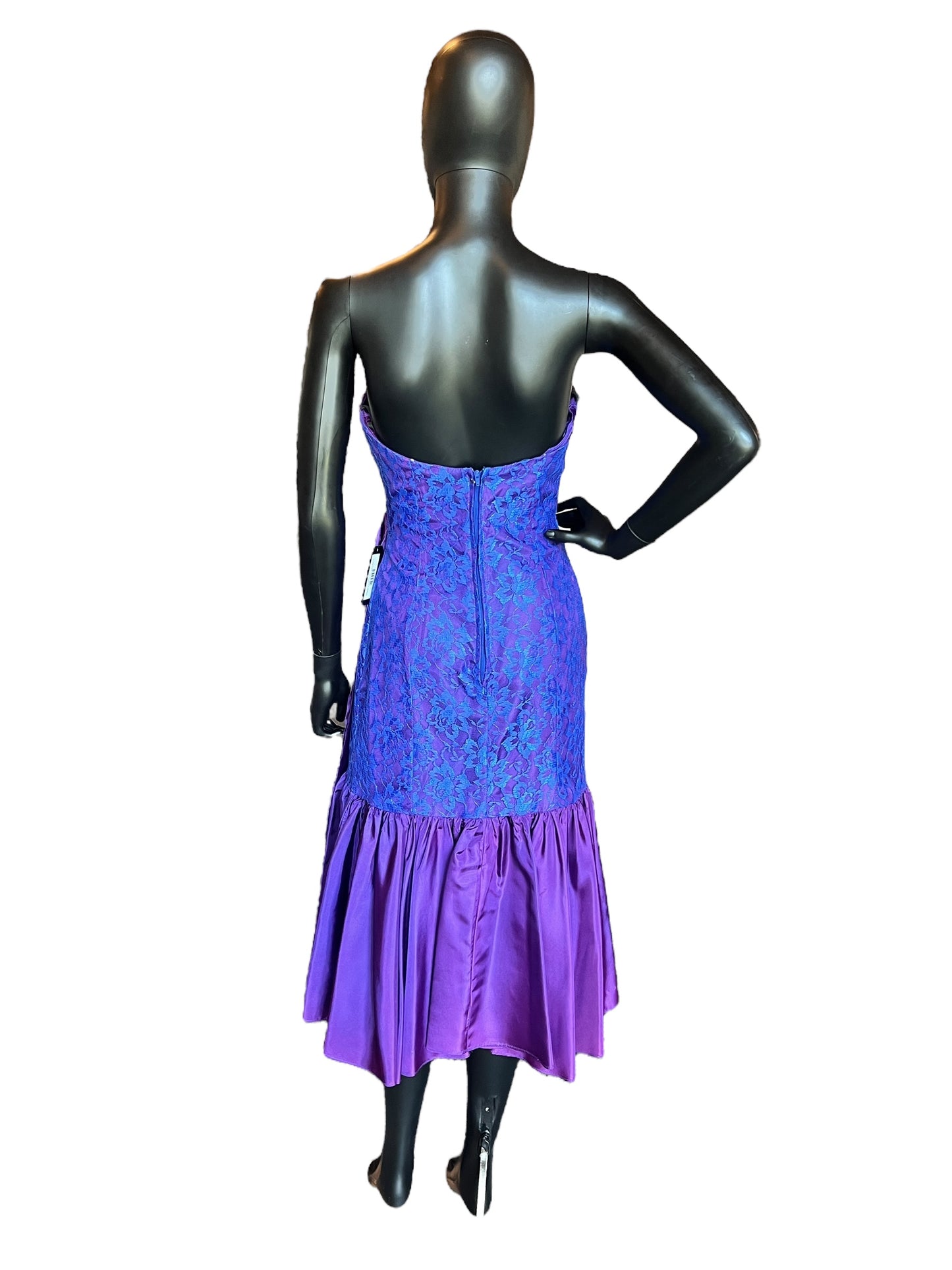 Vintage Purple/Blue Taffeta and Lace
