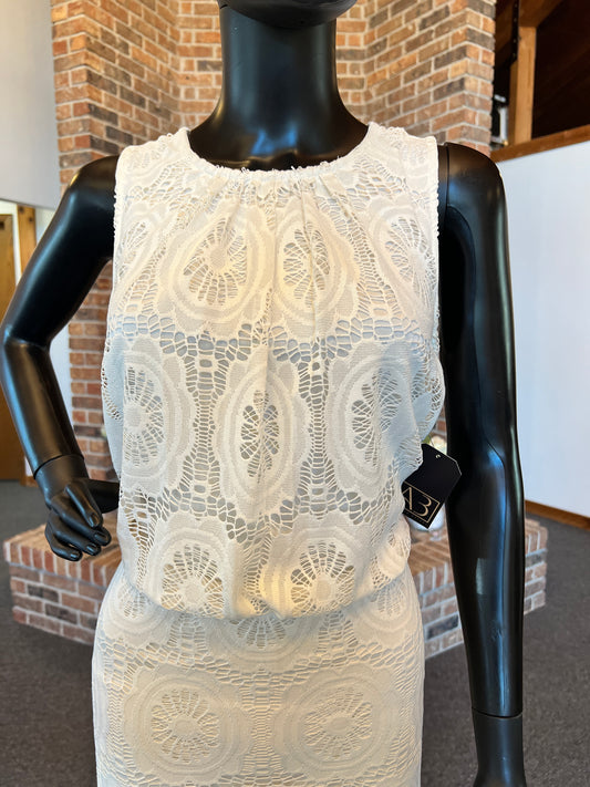 Ivory Lace Blouson Maxi