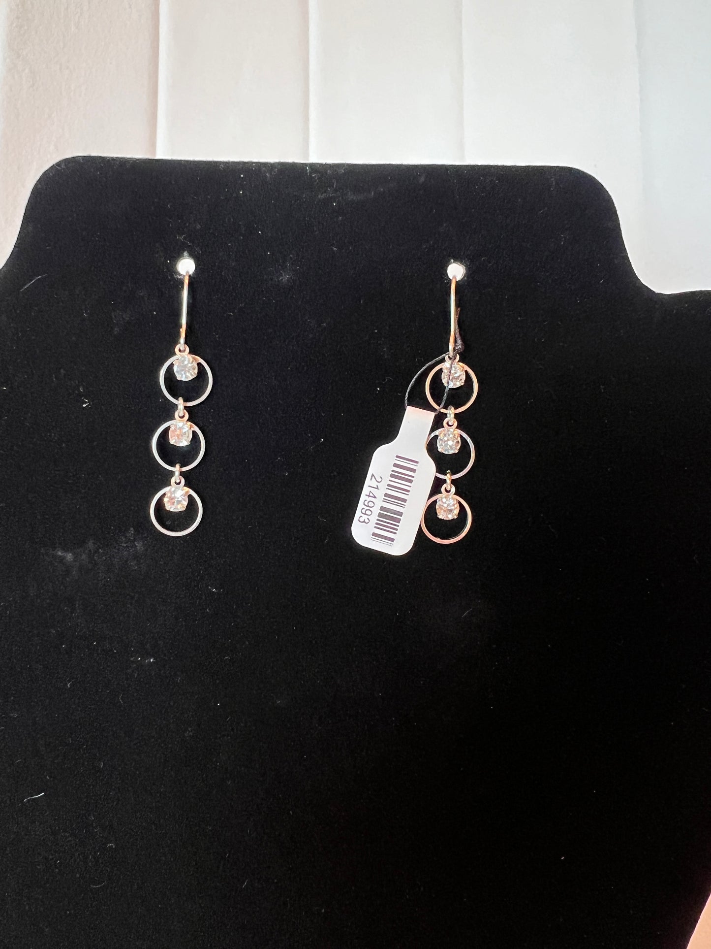 Silver Circle Cystal Hanging Earring