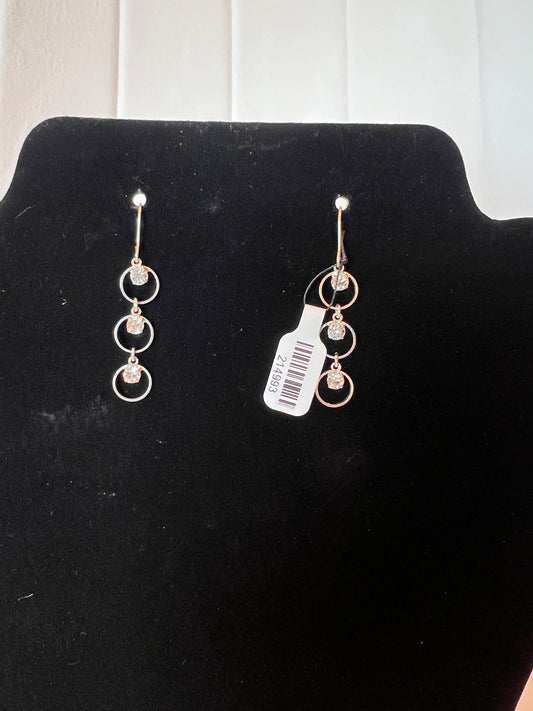 Silver Circle Cystal Hanging Earring