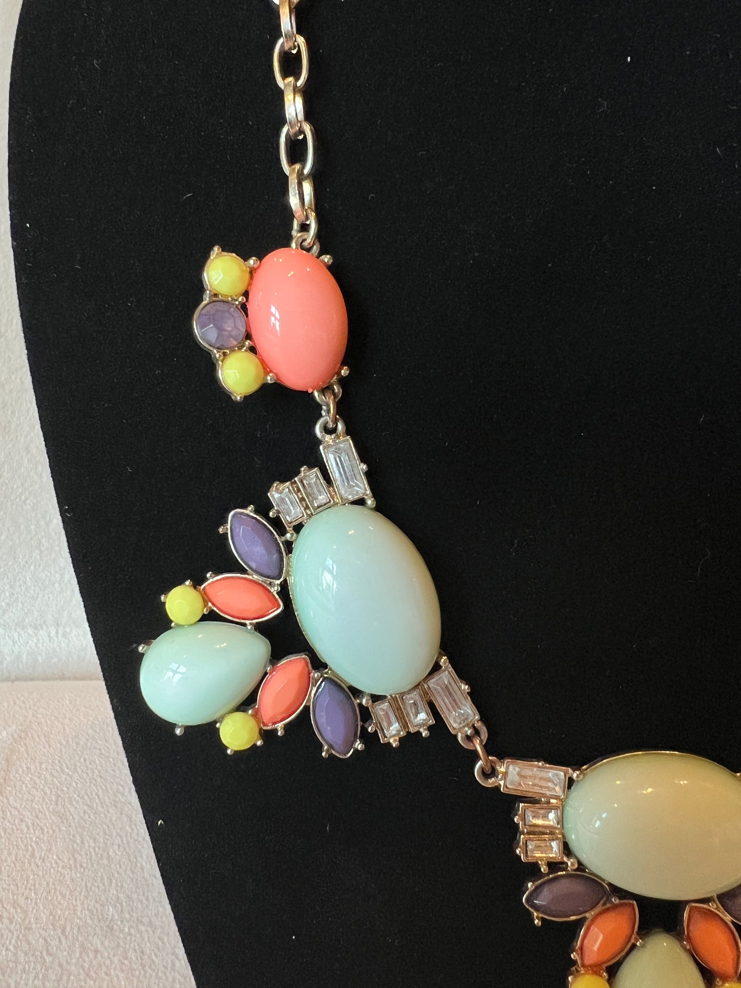 Multi Color Gold/Crystal Necklace