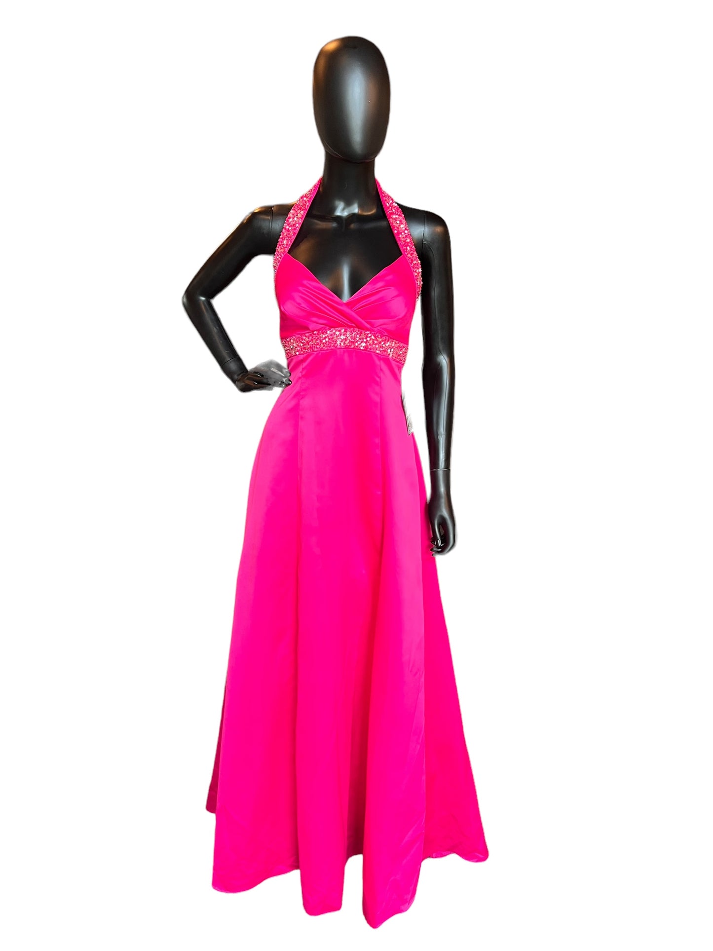Hot Pink Prom Maxi Formal Dress