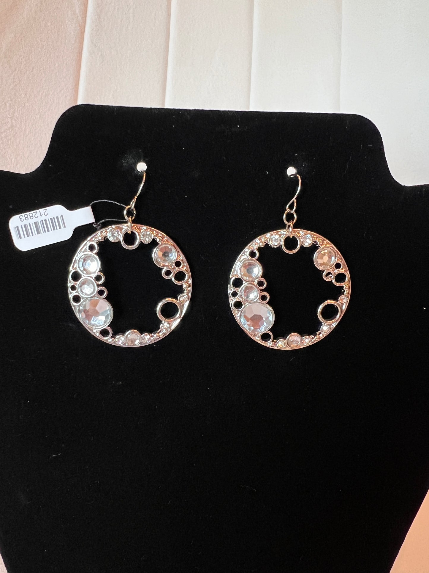 Silver/Crystal Circles Earring
