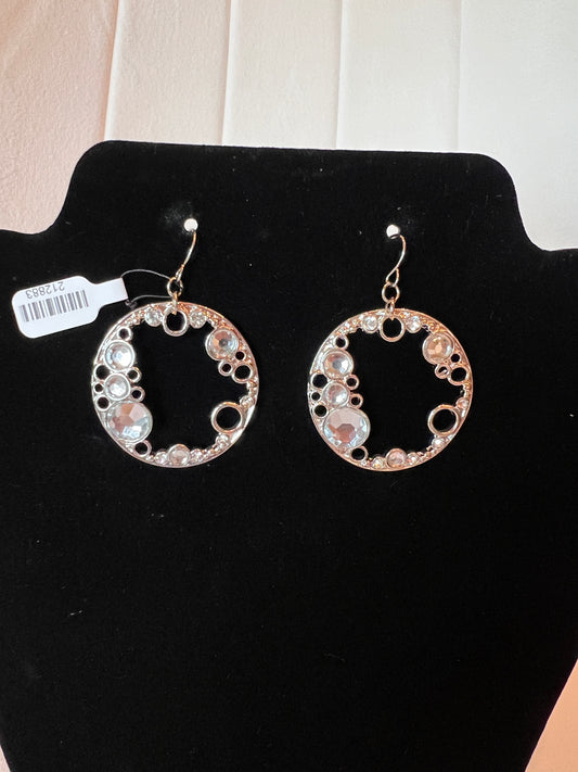 Silver/Crystal Circles Earring