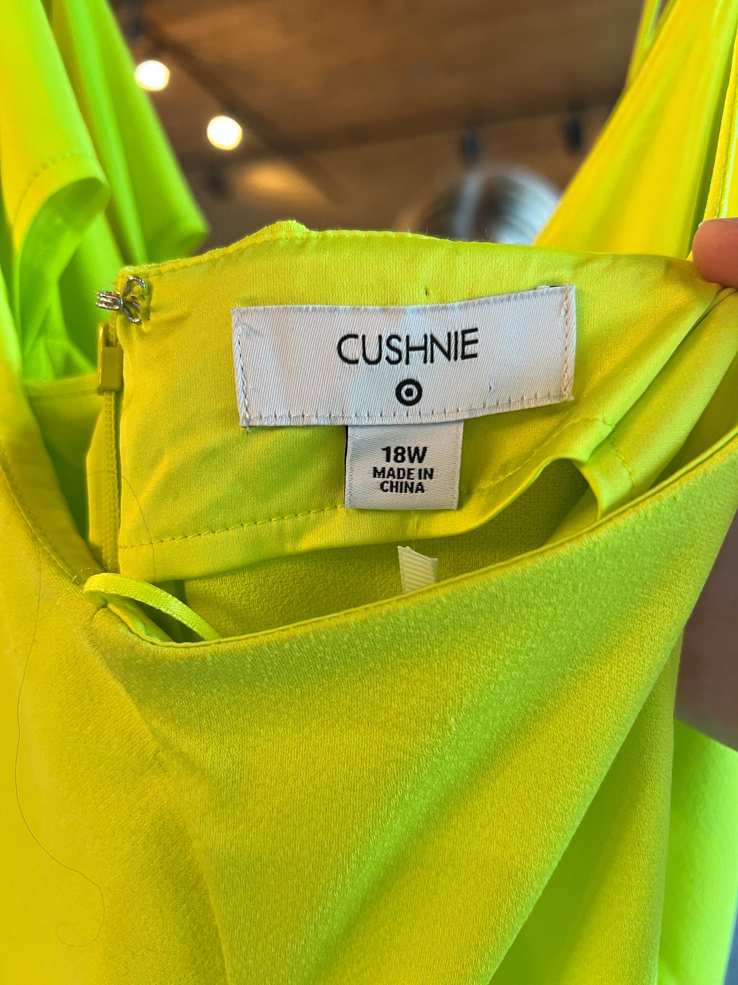 Acid Yellow Spaghetti Strap Mi-Length Dress - Cushie NWT