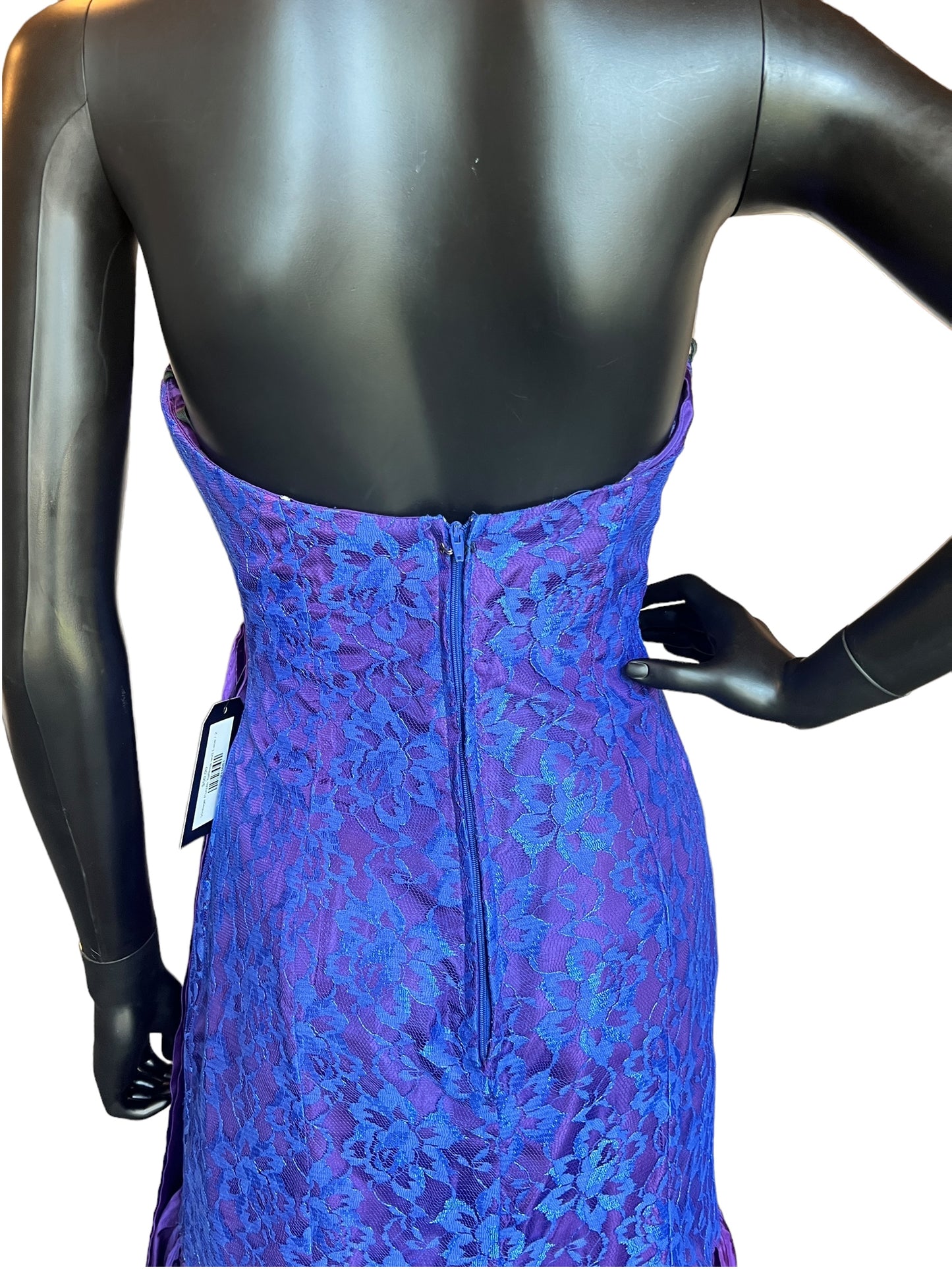 Vintage Purple/Blue Taffeta and Lace